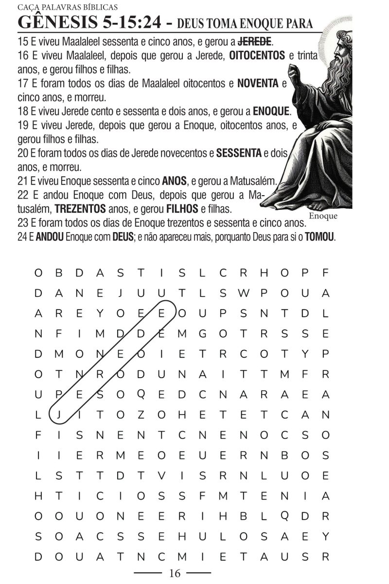 GÊNESIS DE 1-5 - PALAVRAS CRUZADAS BÍBLICAS - Imagem 2